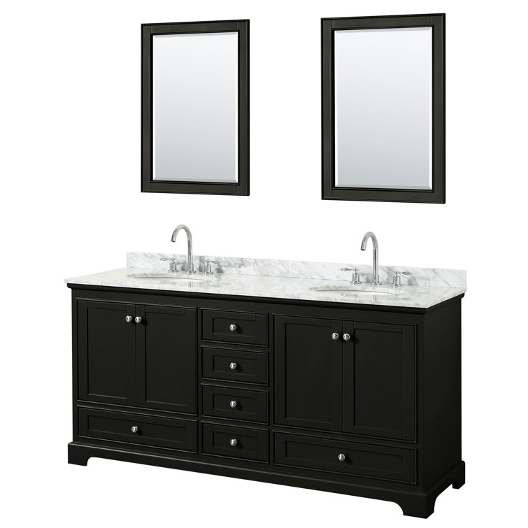 Wyndham Collection Deborah 72" Double Bathroom Vanity Set with Mirror